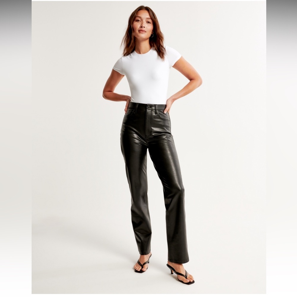 Abercrombie Vegan Leather 90s straight pants